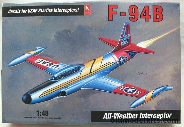 Hobby Craft 1/48 Lockheed F-94B Starfire - 59 FIS 1954 or 101st TIS 1955, HC1598 plastic model kit